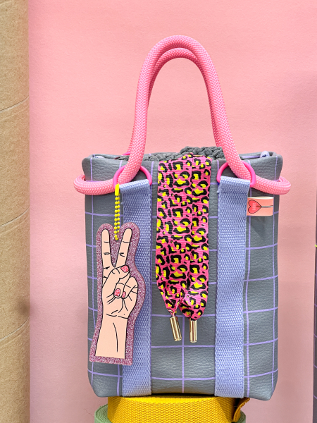 Preview: Kunstleder - Happy - Cherry Picking - karo - flieder - mint